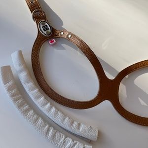 Buddy Belt Dog Harness 7 caramel pebbled leather with liners